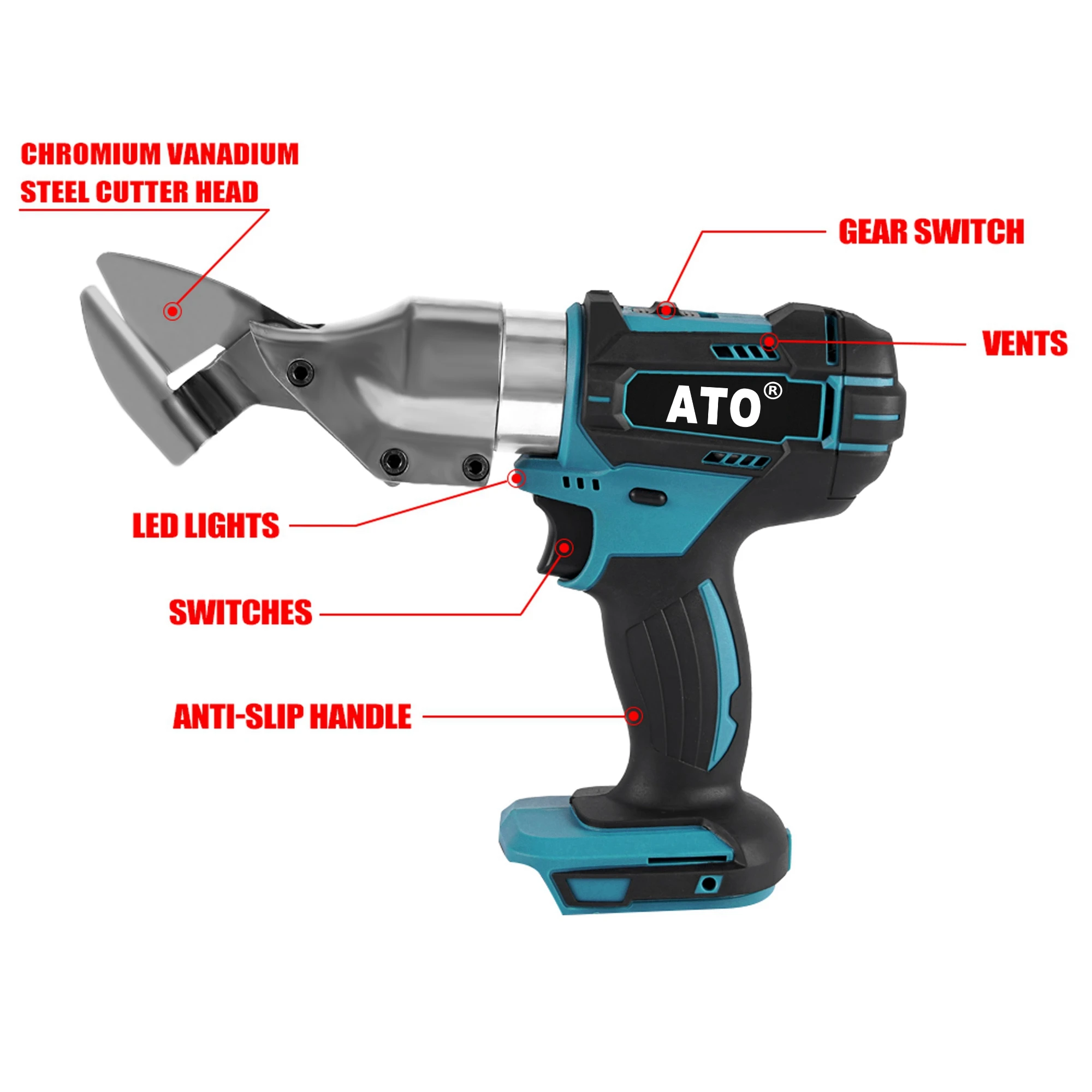 ATO Electric Scissors Efficient Cordless Rechargeable Multifunction Power Cutting Tool Compatible With Makita 18v Battery