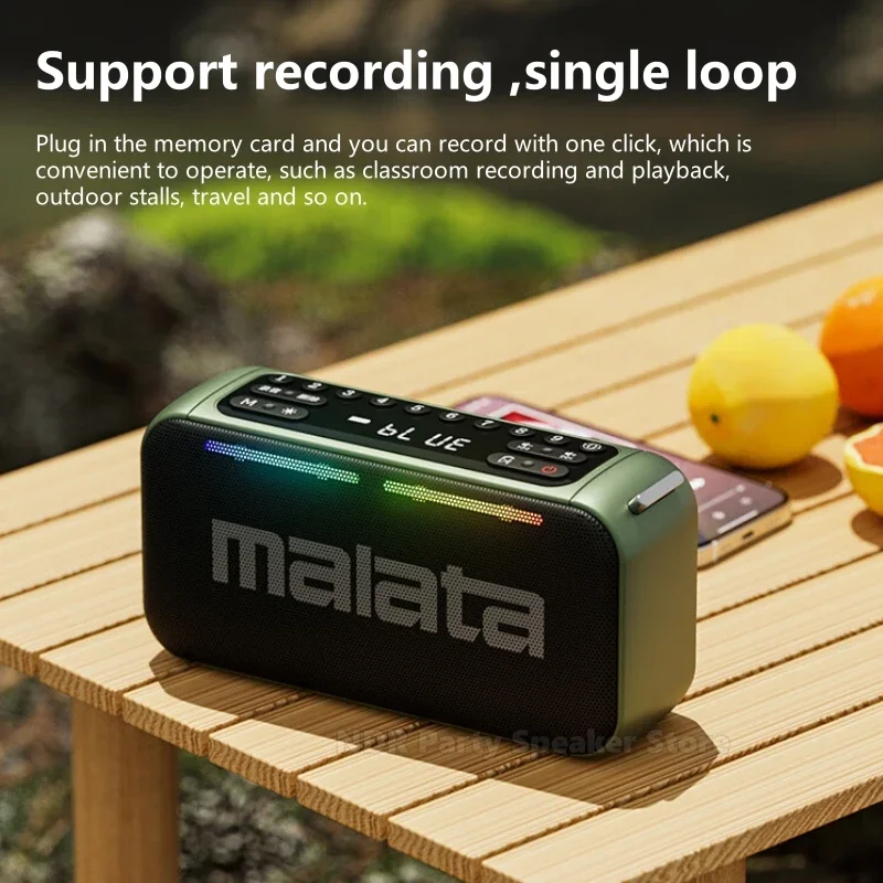 Malata A95 Запись Портативные колонки двойного назначения Bluetooth Перезаряжаемый небольшой тяжелый сабвуфер Карточный плеер Музыкальная звуковая коробка