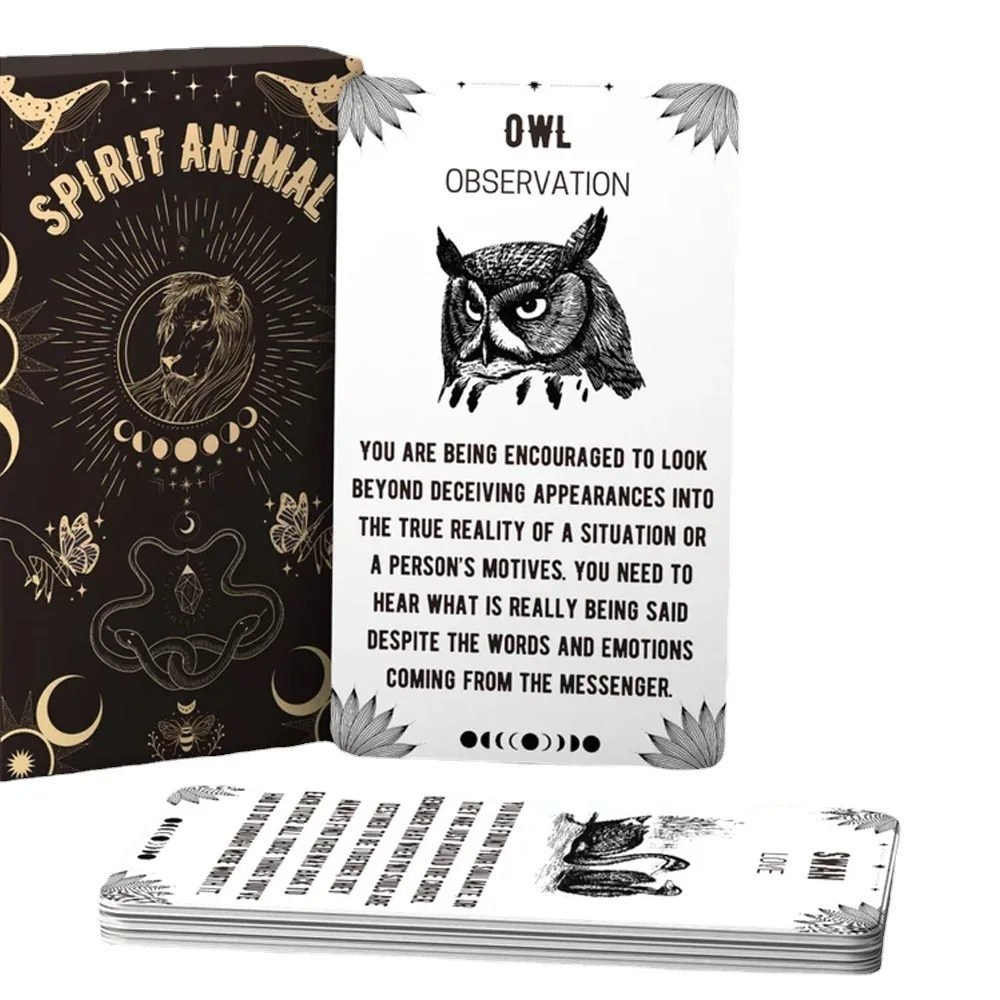 Spirit Animal Oracle Cards 120*70CM Tarot and Guidebook 2022 High Quality Board Games Divination Tools Card Game