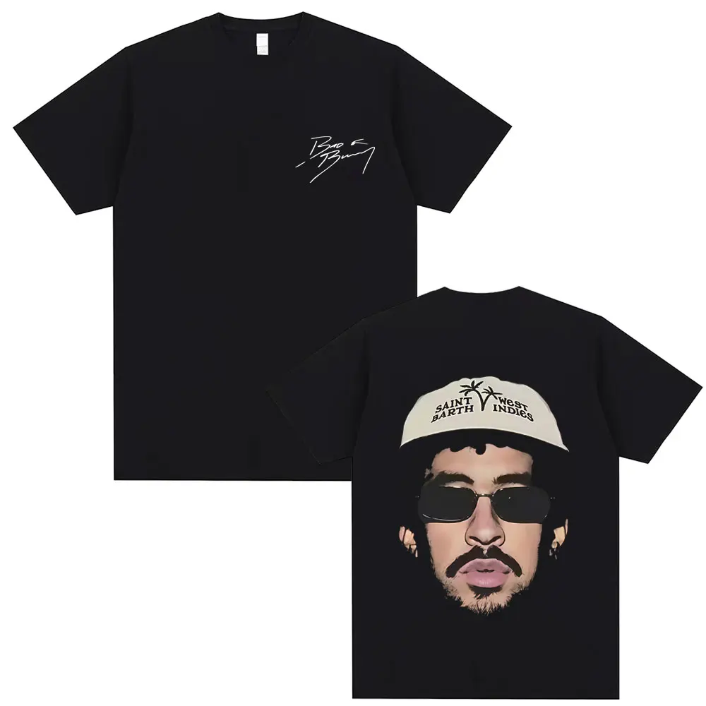 

Rapper Bad Bunny Face Graphic T-shirt Debi Tirar Mas Fotos DTMF World Tour 2026 Tshirt Men Women Fashion Hip Hop Oversized Tees