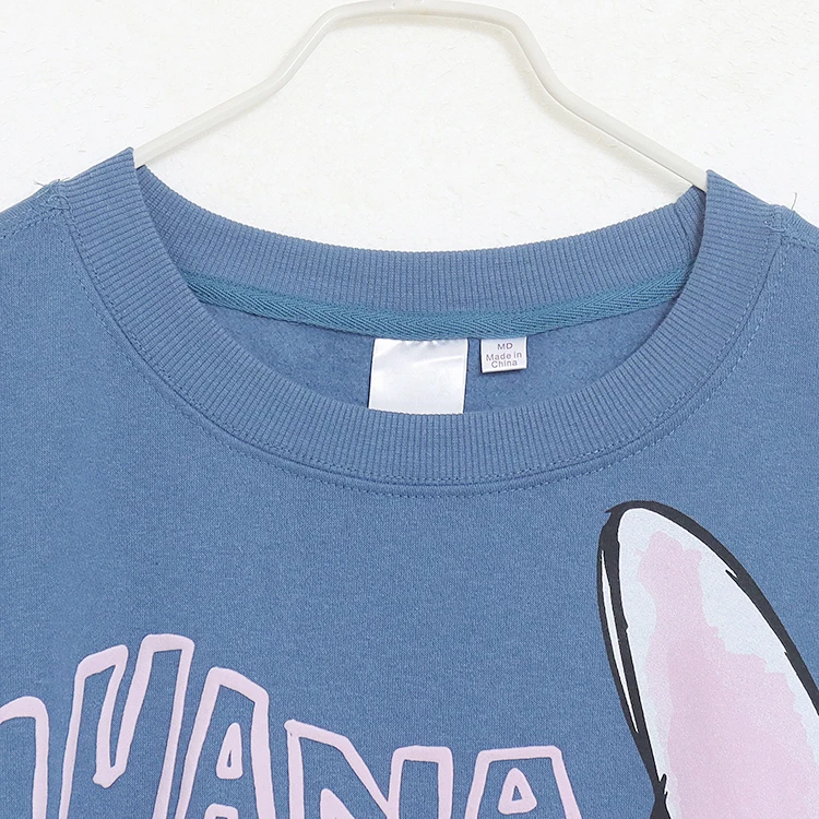 Kawaii Figure Stitch Autumn Cartoon Anime Round Neck Sweatshirt for Women Loose Bf Casual Thin Velvet Tops Round Neck Uniform