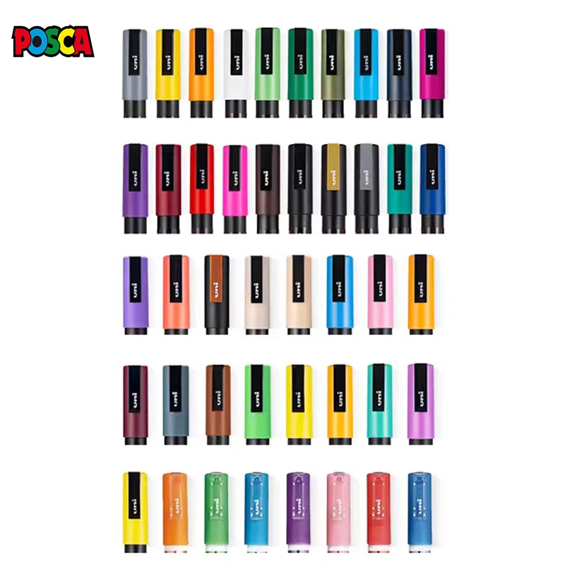 1 Uds Uni Posca rotulador acrílico Plumones Colores PC-3M 0,9mm-1,3mm POP cartel publicidad marca Graffiti pluma pintura arte suministros