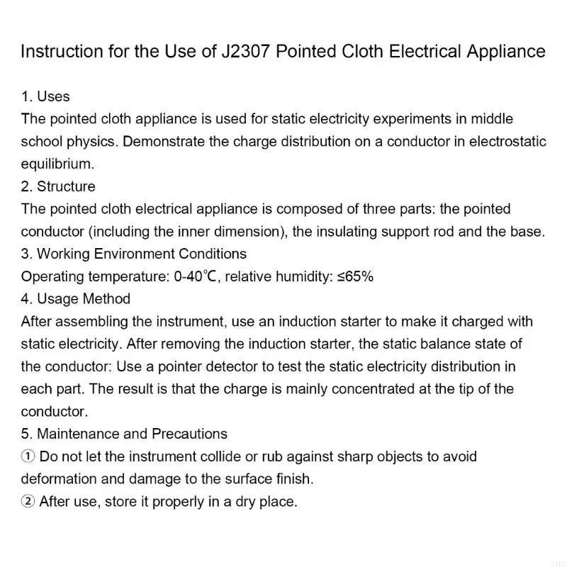 Electrostatics Distribution Demonstrator For Physics Education And School Lab 24BB