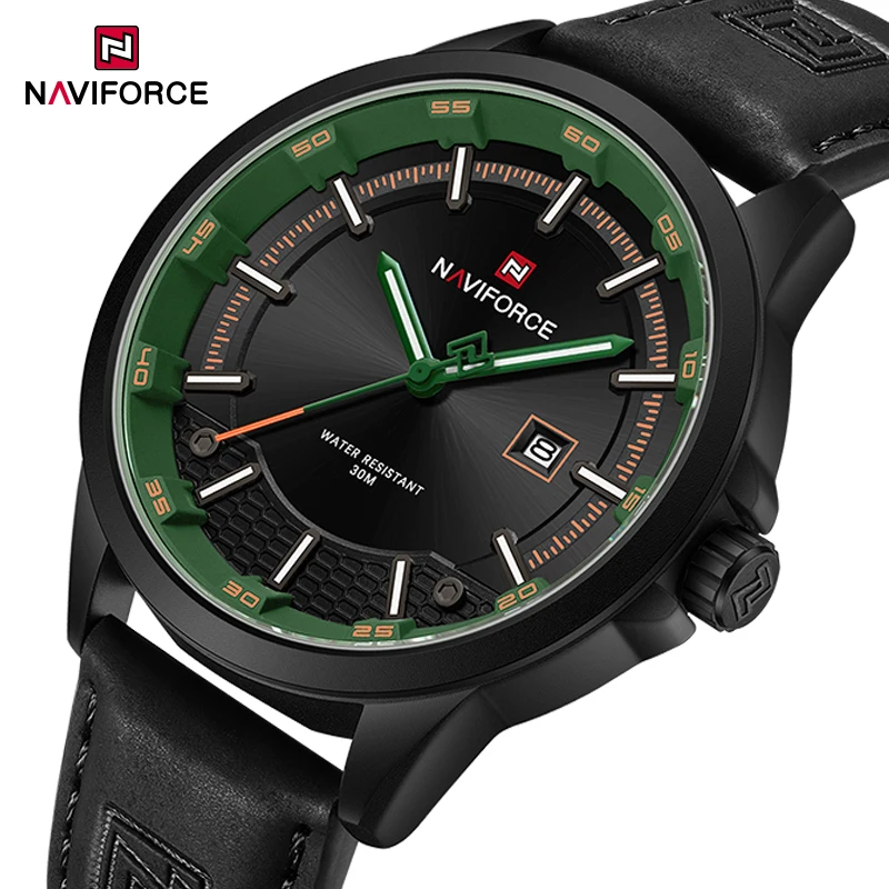 NAVIFORCE Fashion Luxury Quartz Man Wristwatch Outdoor Casual Sports Waterproof Calendar Auto Date Window Military Men's Watches