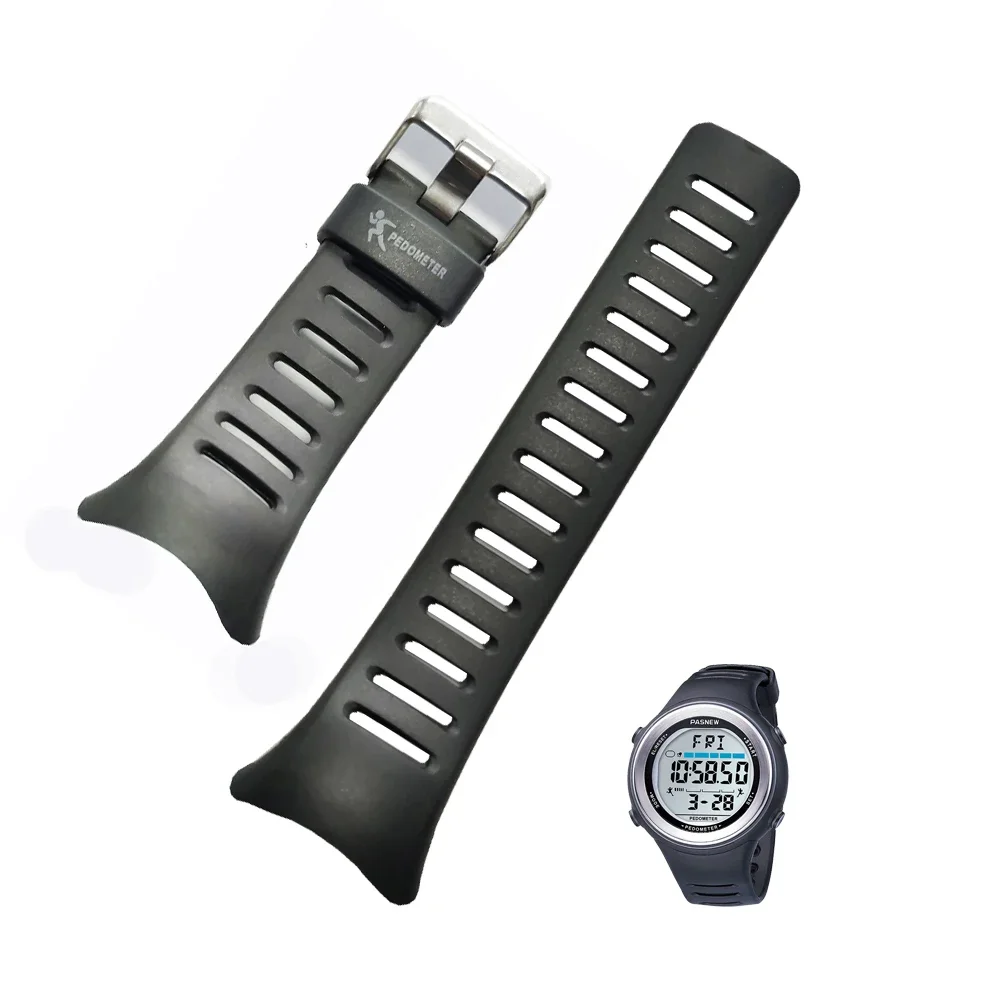 Original Digital Watch Bands PASNEW 448 22mm Sport Wristwatches Strap Buckle Clasp Sport Hand Clock Bracelet Band Replacement