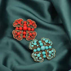 Vintage Bohemian Style Enamel Cross Brooches Pins For Women Retro Elegant Exquisite Suit Office Badges Lady Fashion Accessories