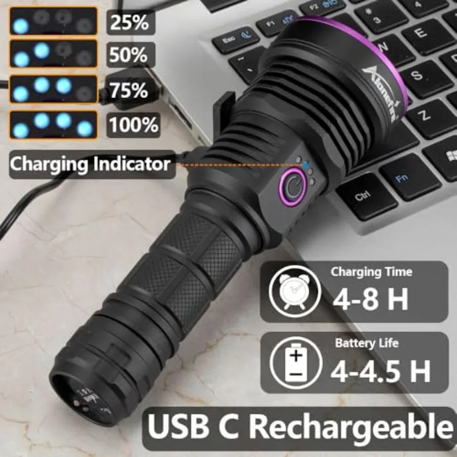 SV43 36W 365nm UV Flashlight USB C Rechargeable Ultraviolet Black Light Woods Lamp for Pet Urine Detector, Resin Curing, Scorpi view 5