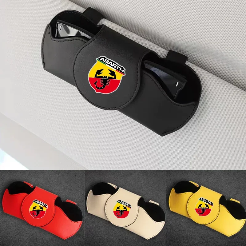 For abarth 695 595 500 competizione 124 Spider PUNTO Car Sunglasses Holder Multi-function Glasses Clip Bill Clip Car accessories