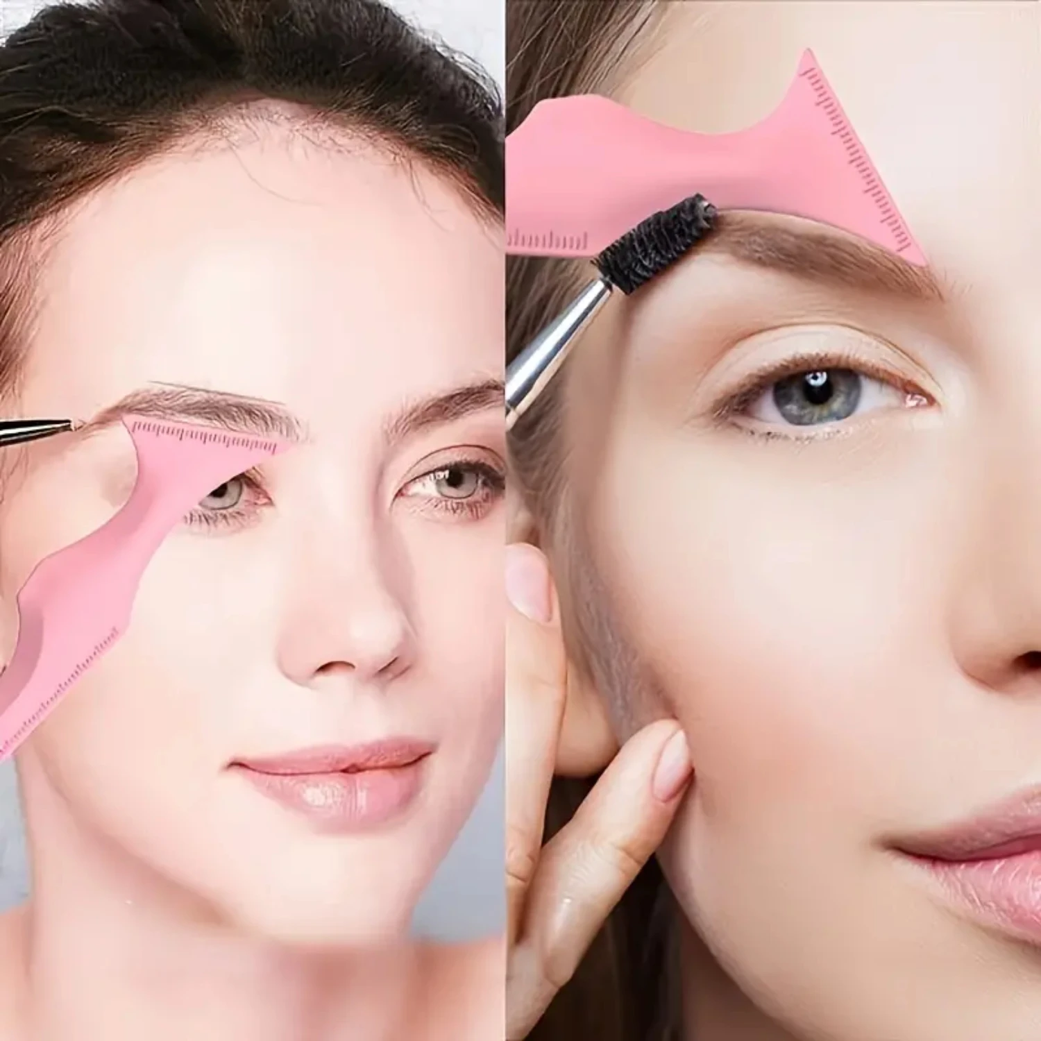 Beginners 5-in-1 siliconen herbruikbare eyeliner-stencils voor nauwkeurige gevleugelde ogen, schone make-uptools voor wimperscherm, wenkbrauwscher