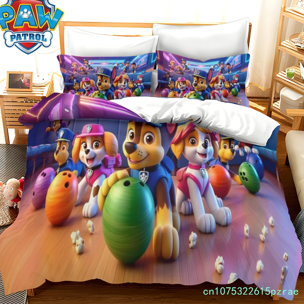 PAW Patrol Bedding Set Chase Marshall Skye 3pc Duvet Cover Set, Kids Boy Girl Cartoon Quilt Cover With 2 Pillowcase, No Sheet