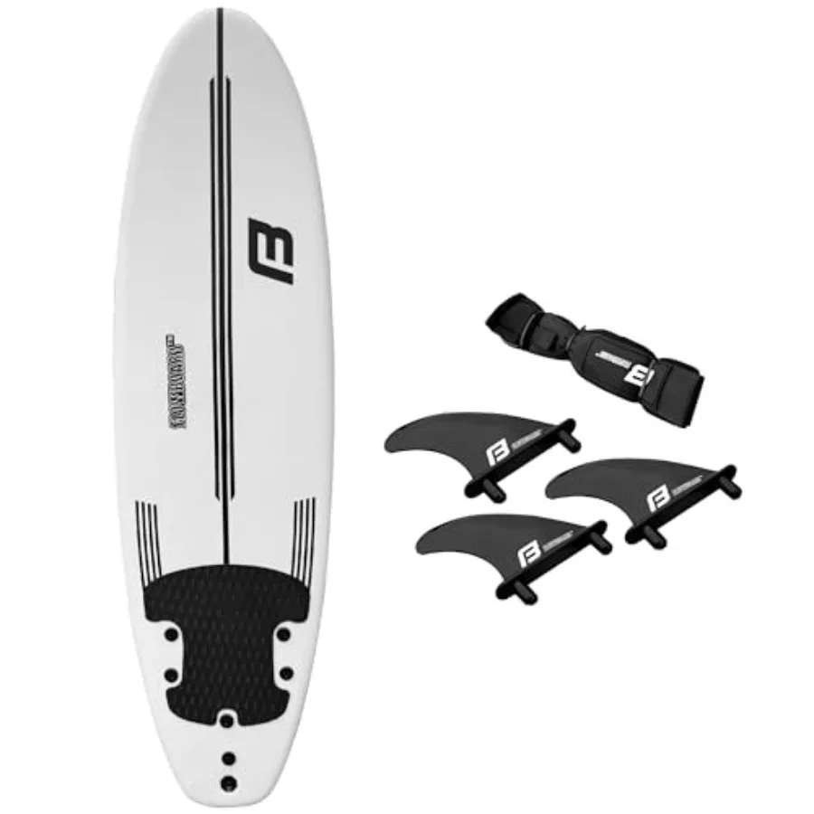 7' FLOWBOARD Prancha de surf Softboard de espuma para adultos iniciantes intermediários de 6 pés com almofada de tração de alto desempenho Inclui 3