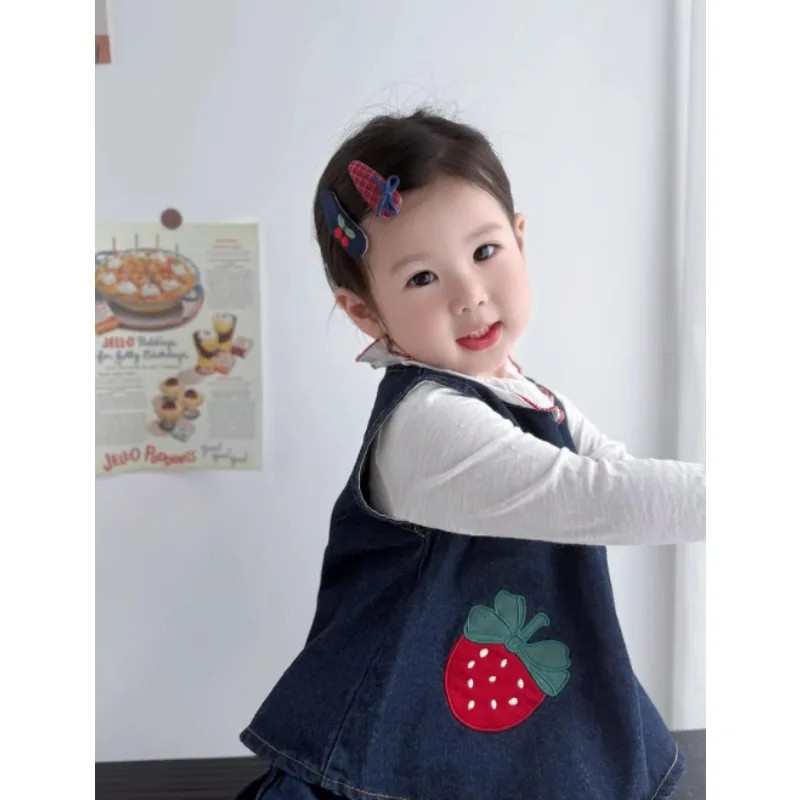 

Корейский стиль, милые заколки для волос из ткани с цветочной вышивкой для девочек, милые фиолетовые заколки BB Bang, детские головные уборы Y2K