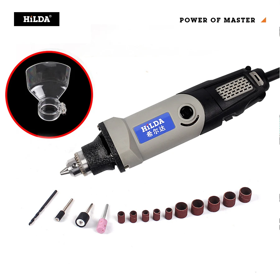 Imagem -05 - Hilda Broca Elétrica Ferramenta Rotativa Mini Máquina de Moagem Ferramentas Elétricas Velocidade Variável 400w Mini Broca Posição Ferramentas Rotativas