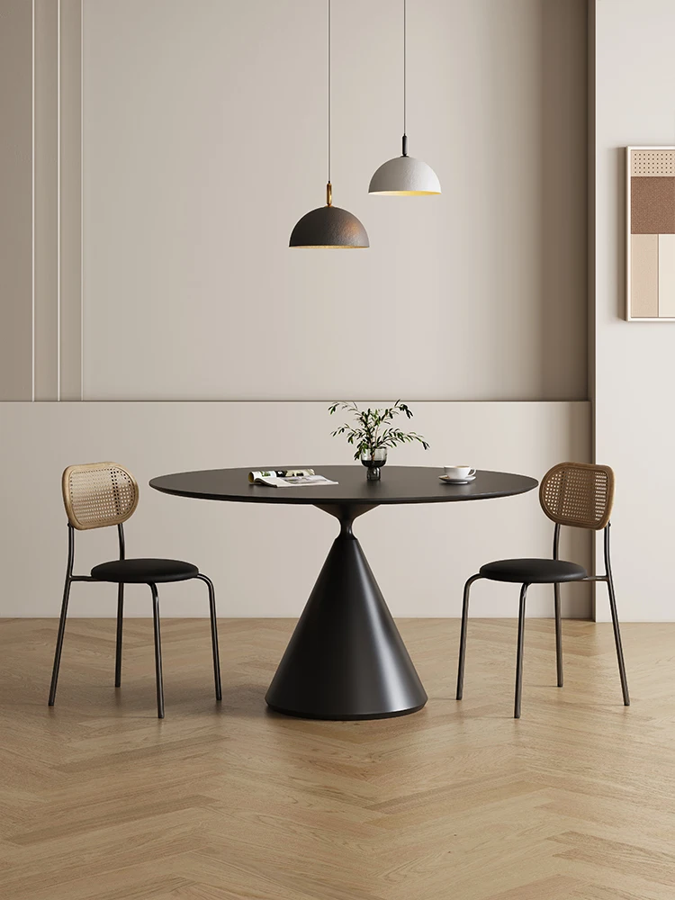 

Slate round table, personalized and creative, modern simple round dining table, pure small apartment household high-end