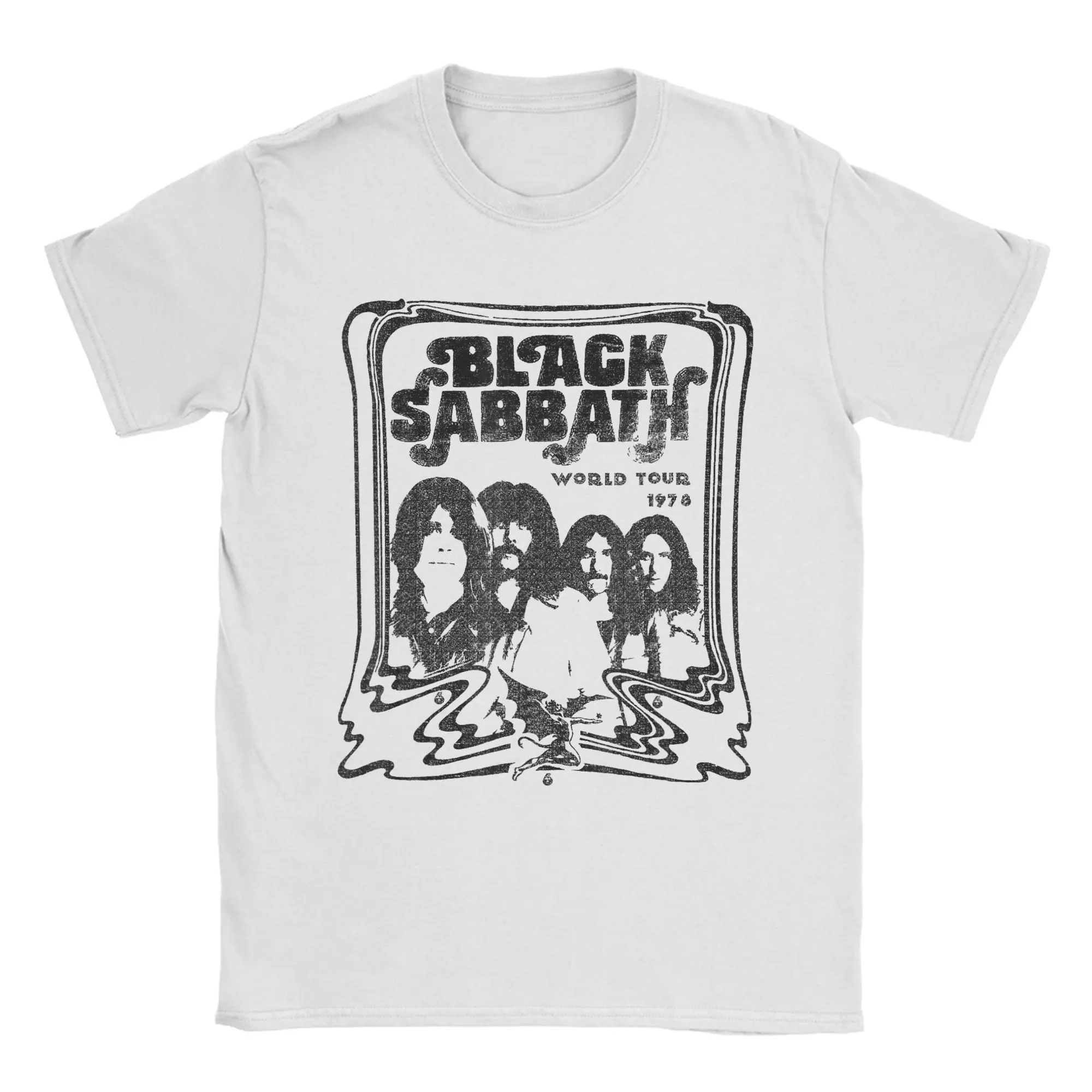 

Футболка Harajuku, черная футболка Sabbath Sketch Band, футболки из 100% хлопка, футболка в стиле хип-хоп для пары, летние свободные топы с короткими рукавами Y2K