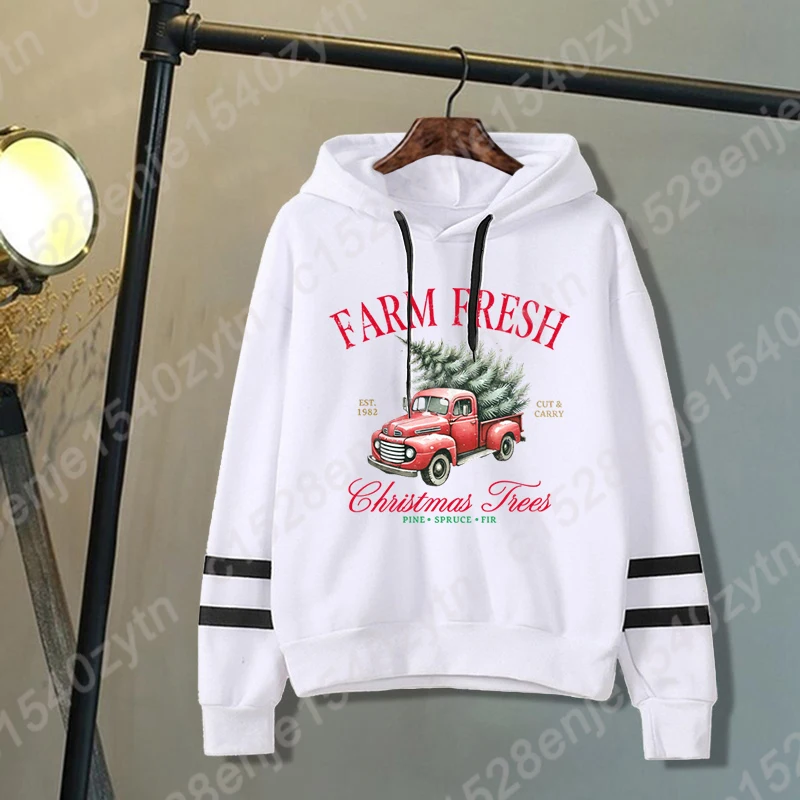 Farm Fresh Christmas Trees Pine Spruce Fir Hoodies Women Hot Selling Soft Sweatshirt Autumn Winter Sweatshirt Plus Size Pullover