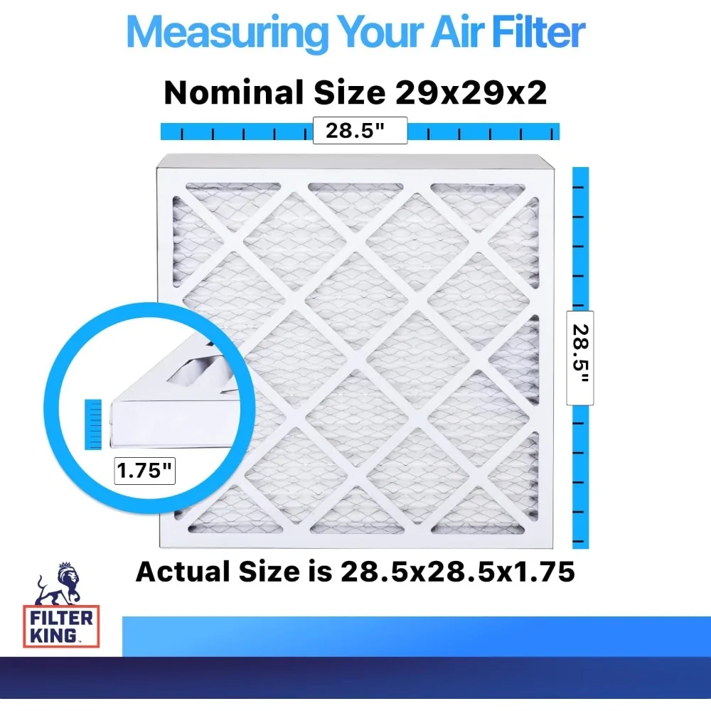 فلاتر هواء HVAC 29x29x2 حزمة مكونة من 12 MERV 8 مطوية لأنظمة فرن A/C مصنوعة أمريكيًا بالحجم الفعلي 28.5x28.5x1 #2
