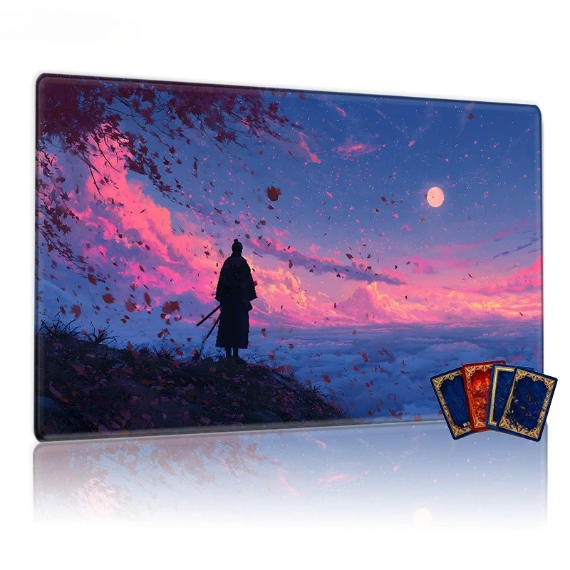 The quiet warrior landscape game mat has a non-slip surface, making it perfect for CCG, TCG, and RPG. It's an excellent gift