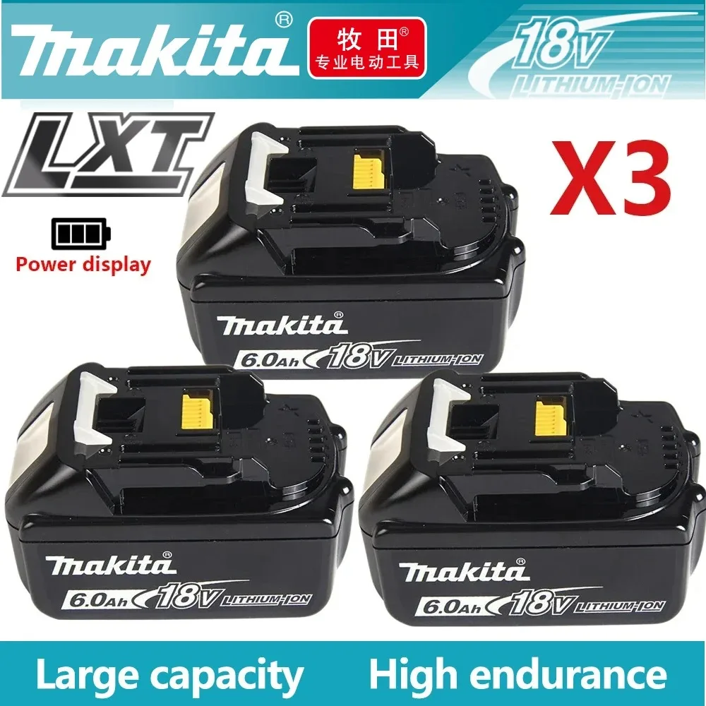 

Original Makita Rechargeable Power Tool 18v Battery, Replaceable LED Lithium-ion, 6.0 Ah 18V LXT BL1860B BL1860BL1850 BL1830