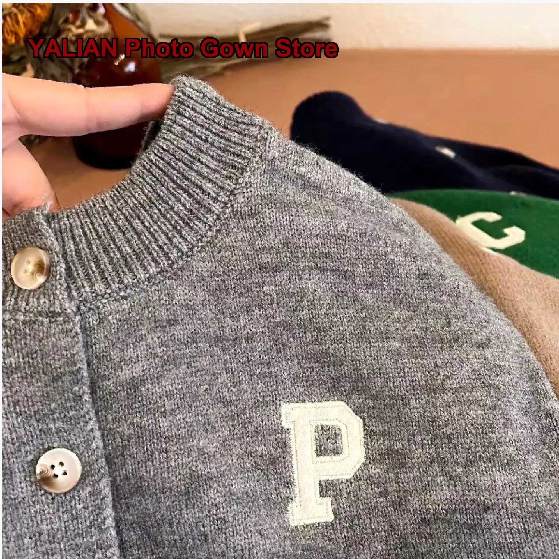 Kids Cardigan 2024 Boys Girls Knit Top Baby Letter Print Korean Style Long Sleeves Toddler 4