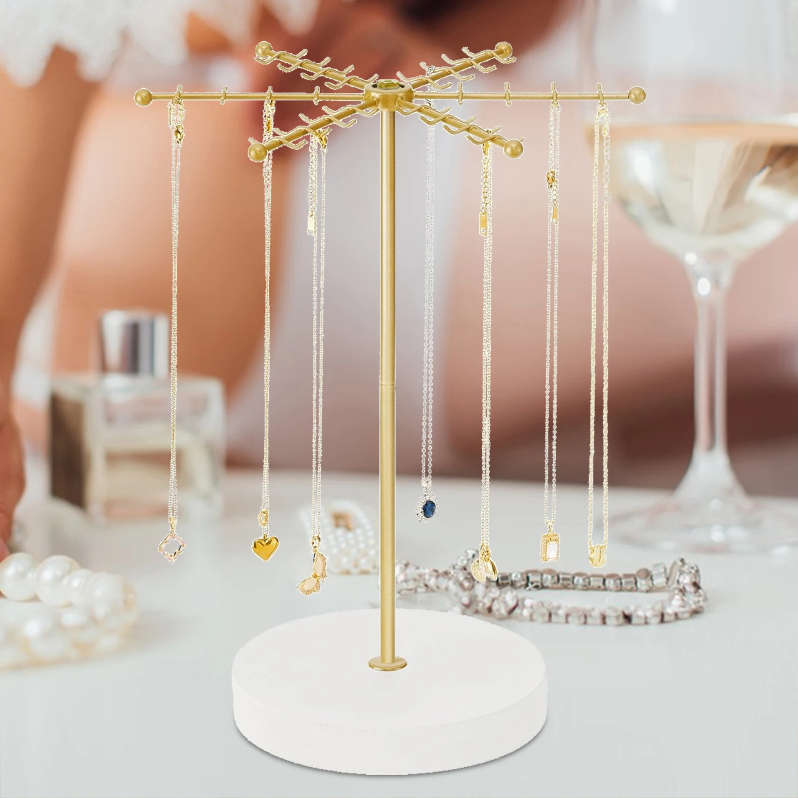 

Metal Jewelry Storage Rack Collection Display Stand Bracelet Organizer Hanging Holder Earrings