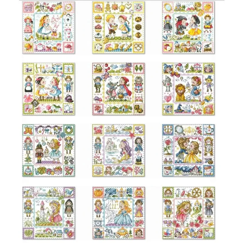 MM Gold Collection Counted Cross Stitch Kit Little Red Riding Hood Girl and Wolf Fairytale Fairy Tale Wonderland SO