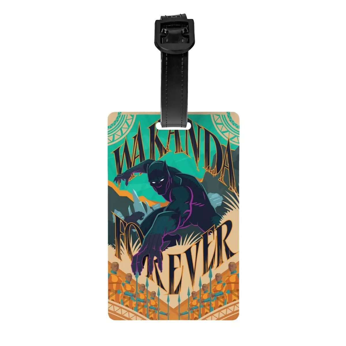 

Изготовленная на заказ багажная бирка с комиксами Черной пантеры для чемоданов, супергерой, конфиденциальность, имя, удостоверение личности