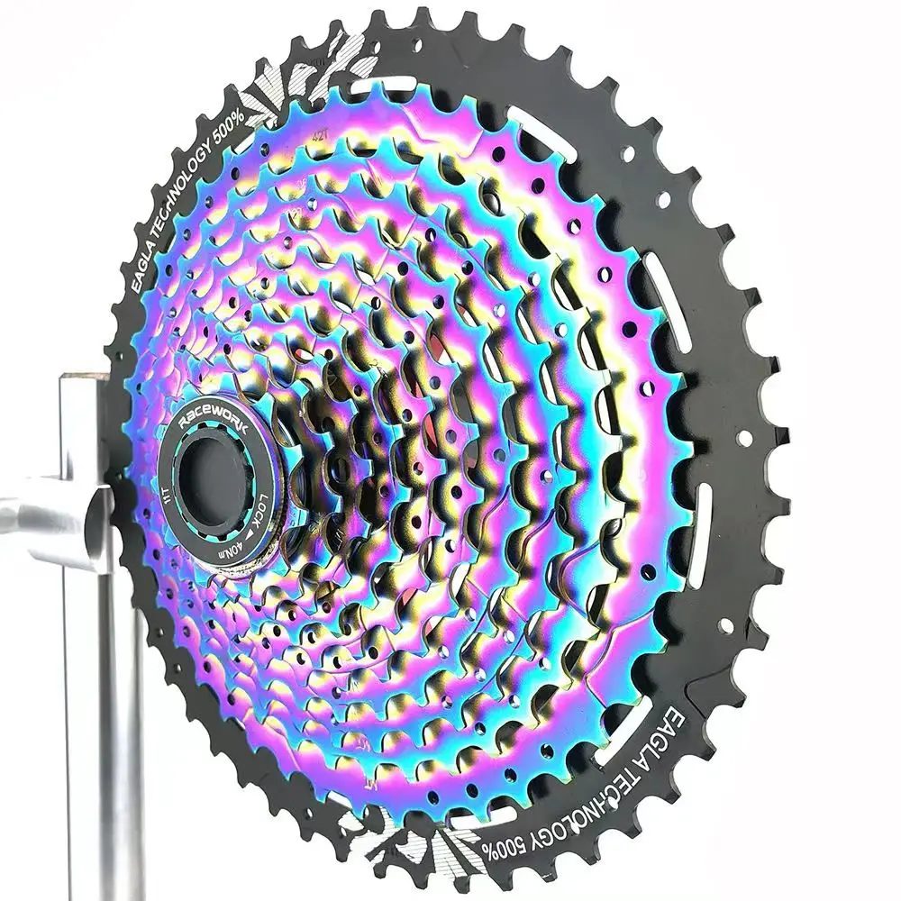 RACEWORK 11/12 Speed Road Mountain Bike Ultralight Cassette 11-50T MTB Bicycle Rainbow Narrow Width Gear Ratio Cassette Sprocket