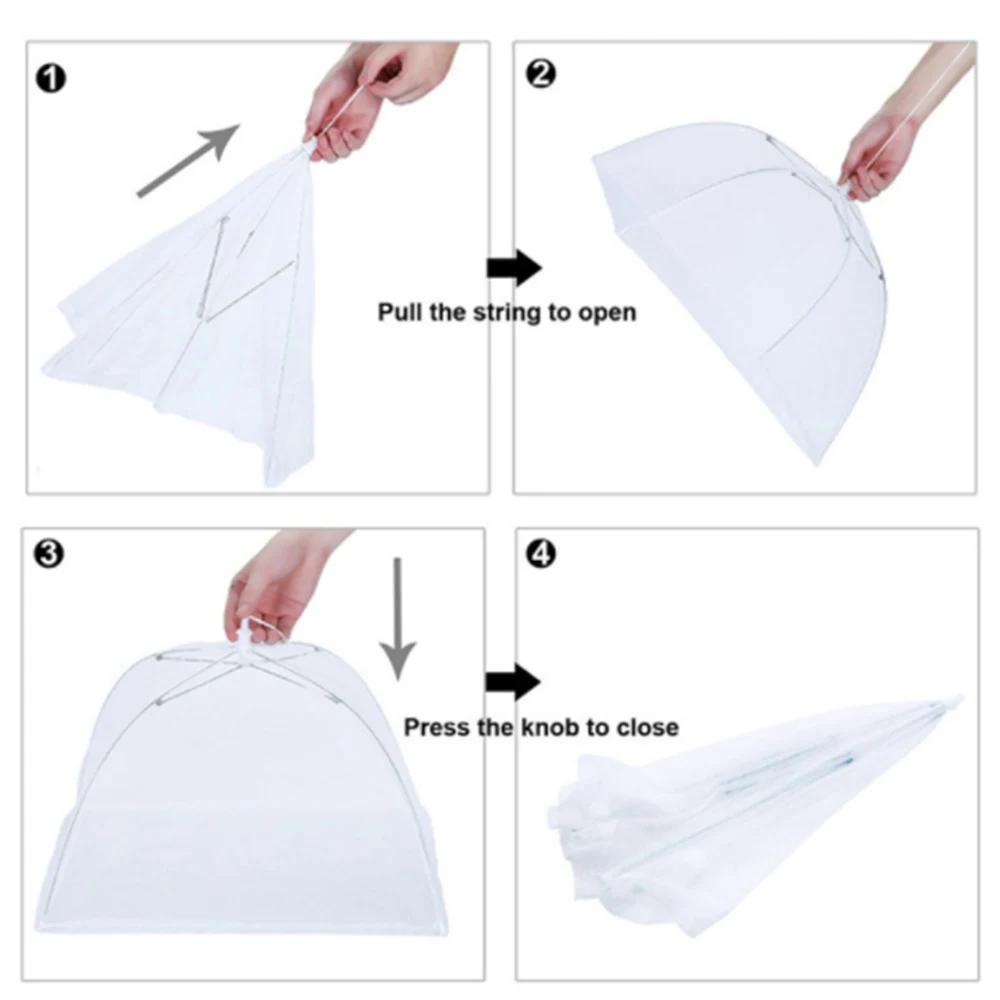 

Food Cover Mesh Folding Washable Flies Tables Cover Insect Proof Protective Dish Covers Home Kitchen Storage Accessaries