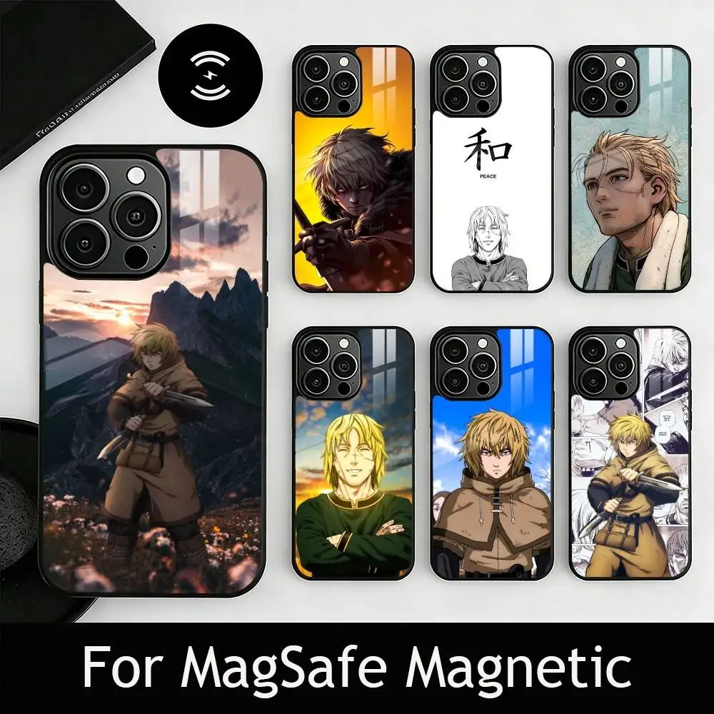 

V-Vinland Saga T-Thorfinn Phone Case For iPhone17,16,15,14,13,12,11 Plus,Pro Magnetic For Magsafe Wireless Charging