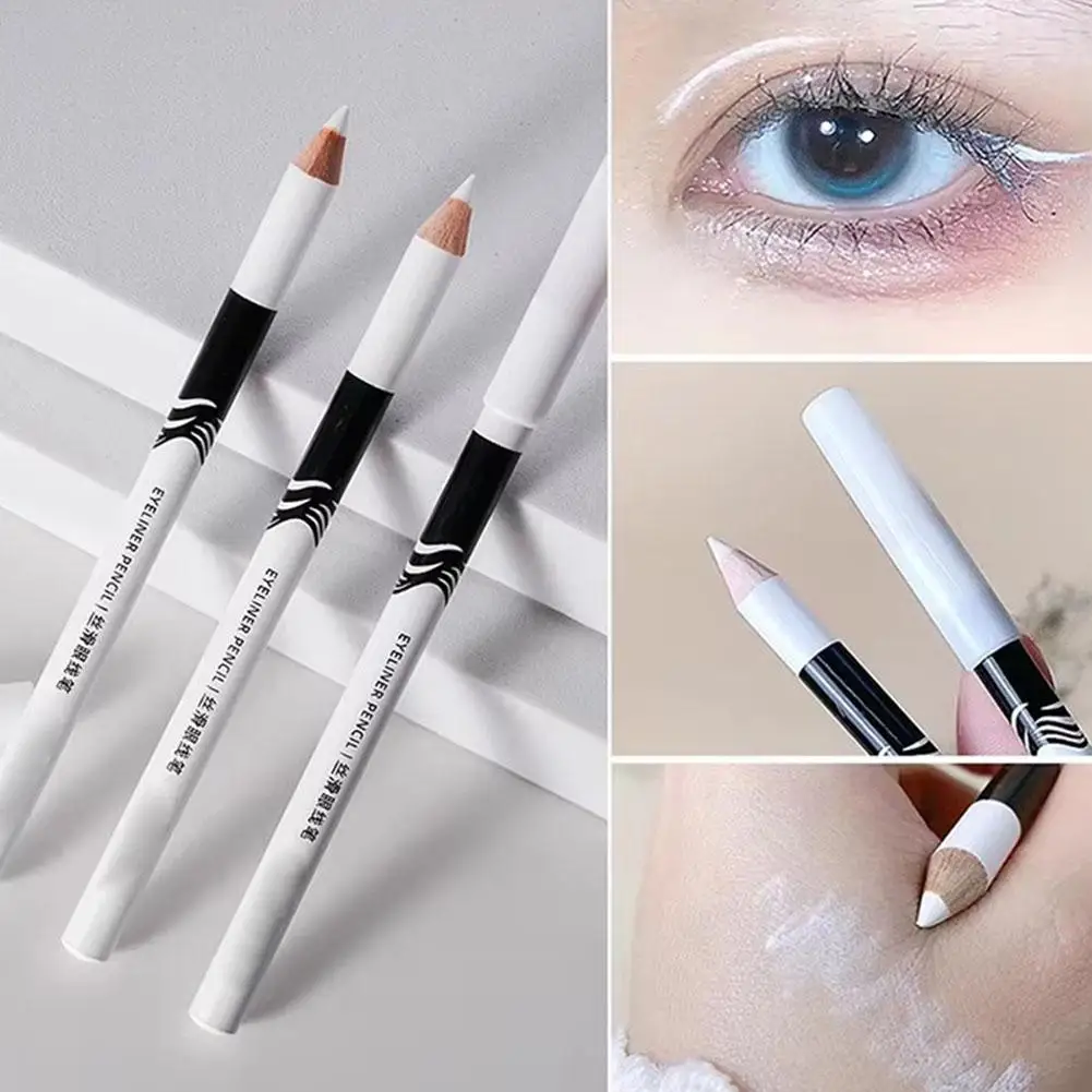 1 個白アイライナーメイクスムーズな着やすい目明るくハイライター防水長期的な目ライナー鉛筆メイク