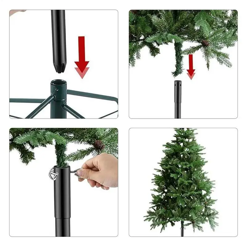 Prolunga per altezza albero di Natale artificiale Prolunga per altezza albero da 14,8 pollici con 3 viti di fissaggio Asta di prolunga in metallo per più alto