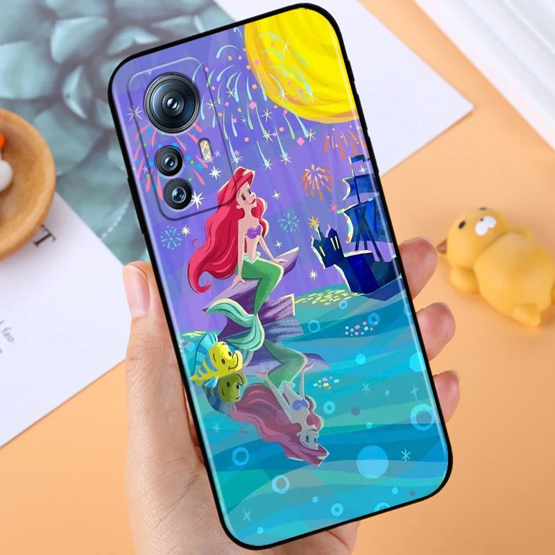 Syrenka Księżniczka Kreskówka Disney Dla Xiaomi Mi 13T 13 12T 12 11T 11i 11 A3 10T 10 9 Pro Lite Ultra 5G Czarne etui na telefon TPU