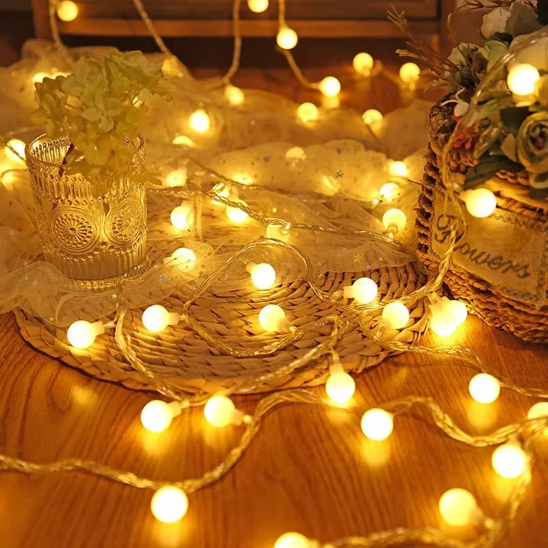 

6M/10M/12M Ball LED String Lights Fairy Lights Christmas Decor Waterproof Outdoor Wedding Garden Garland Lights