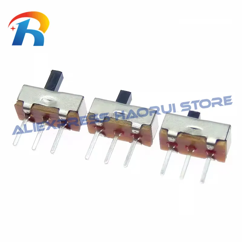 100Pcs SS12D00 Interruptor on-off mini Slide Switch 3pin 1P2T 2 Position toggle switch Handle length:2MM/3MM/4MM/5MM/6MM