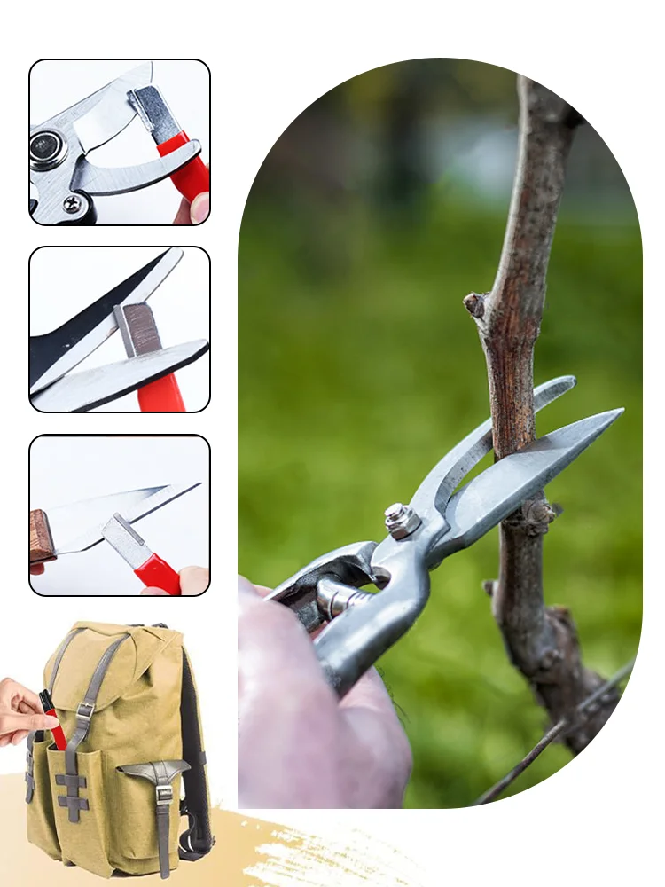 Outdoor Portable Scissors Knife Sharpener Metal Knife Pruning Sharpening Stone Handheld Garden Shear Scissors Sharpener Tools