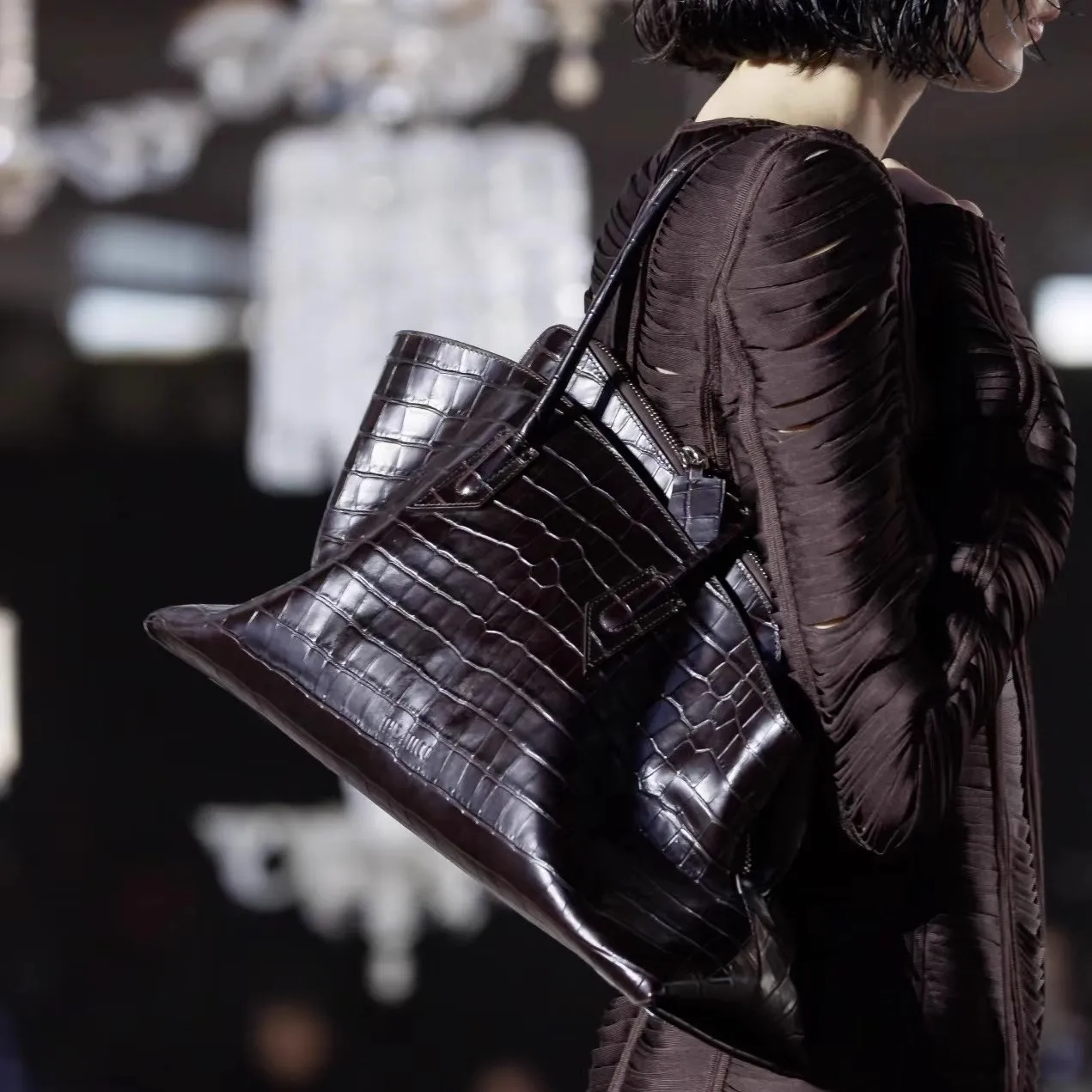 

Brand Crocodile pattern genuine leather luxury Handbags High Quality alligator large capacity Lady Totes Shoulder Crossbody Bag