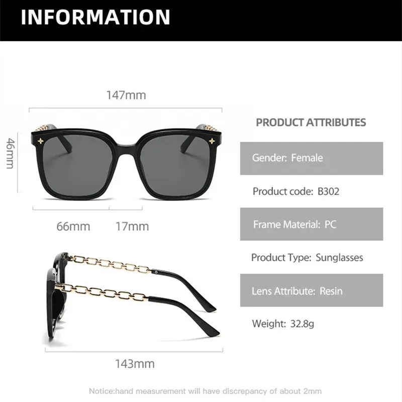 Square Sunglasses for Woman 2023 Vintage Big Frame Black Mirror Sun Glasses Shading Polarizer Sexy Female Travel Eyewear Uv400