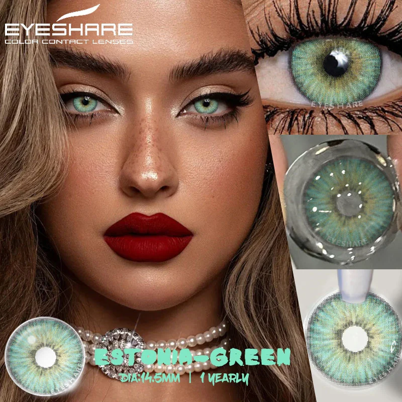 EYESHARE Fashion Color Contact Lenses for Eyes 2pcs Colorcon Green Lenses Cosmetics Blue Colored Lenses Yearly Cosmetic Eye Lens