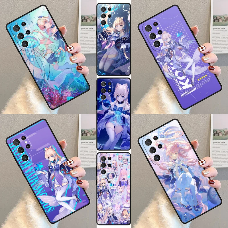 Fashion Genshin Impact Sangonomiya Kokomi Phone Case For Samsung Galaxy S23 S21 S20 FE S24 S22 Ultra Note20 S10 S9 S8 Plus Cover