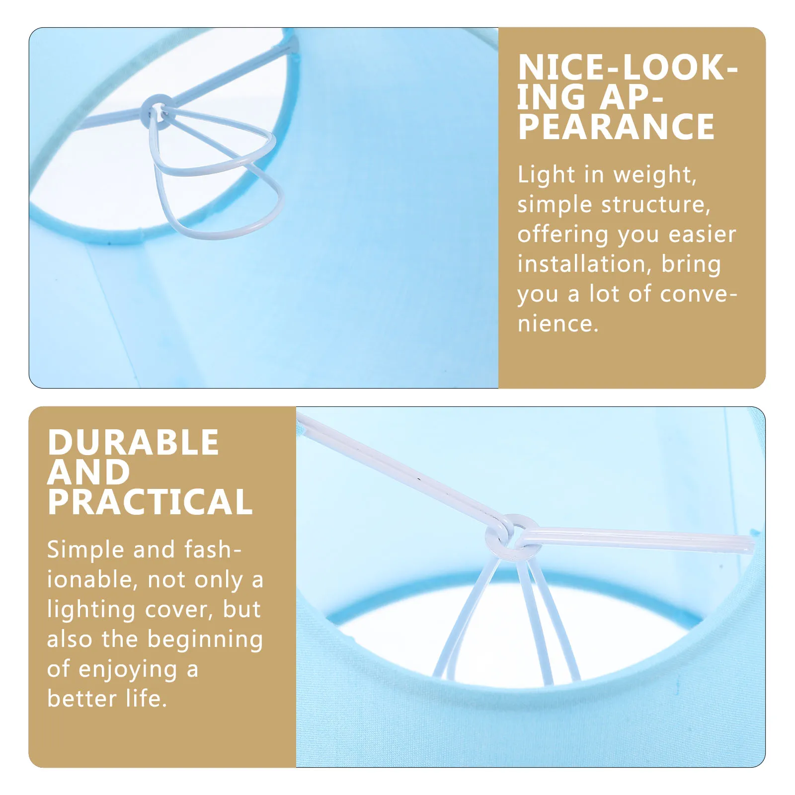 

Light Blue Lampshade Table Lampshades Desktop Ceiling Cover Floor Cloth Home Hotel Fabric Shade Decorative Simple Easy