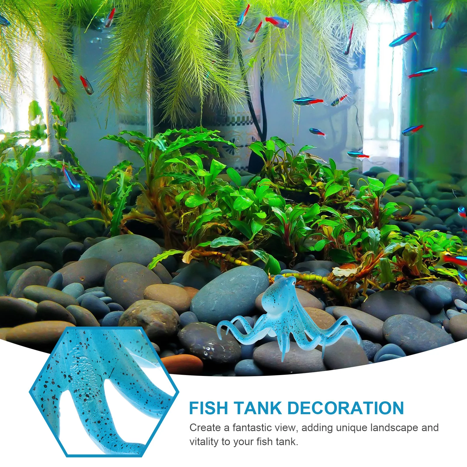 

Simulation Night Glowing Octopus Aquarium Ornament Fish Tank Decoration Realistic Craft Decoration Landscape Supply Home Decor