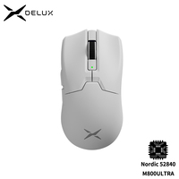 Delux M800ULTRA Gaming Wireless Lightweight Mouse Tri-mode Connection PAW3395 4K 26000DPI Nordic MCU Programmable Macro for PC