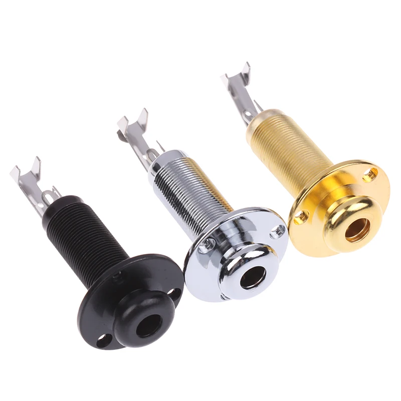 Acoustic Electric Guitar Stereo End Pin Jacks Socket Plug 6.35mm 1/4Inch Hole Pickup Stereo Output Jack Plug Socket Guitar Parts