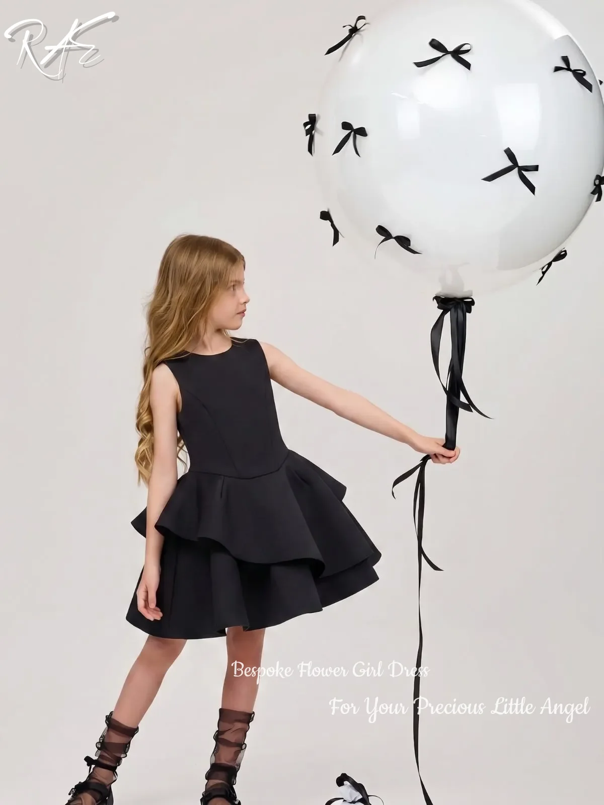 Sleeveless Round Neck Layered Satin Flower Girl Dress For Wedding Birthday Pageant Formal Gowns A-Line Short Kids Princess Gowns