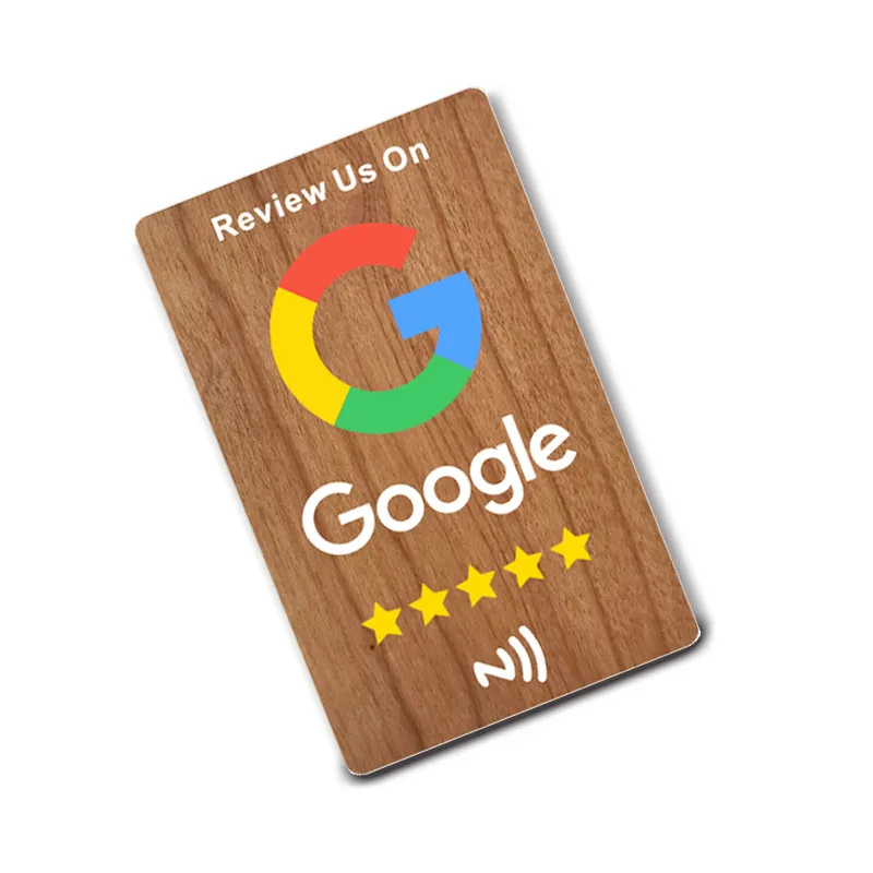 بطاقات NFC الرقمية الفاخرة من خشب الكرز NFC215 علامات NFC لمراجعة Google Instagram Facebook WhatsApp #2