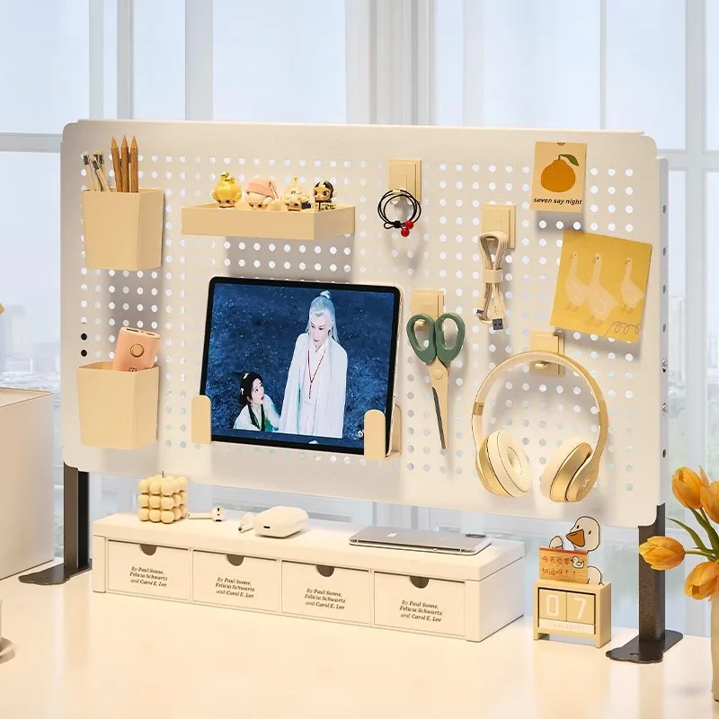 

Simple Shelf on Student Desk Internet Celebrity Computer Desk Multi-layer Hole Board Bookshelf Desktop Storage