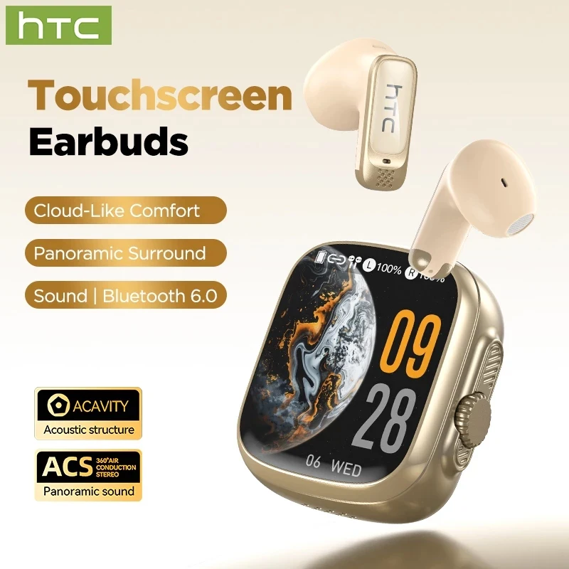

AI Translate Earphones HTC NE72 Wireless Bluetooth Earbuds LED Touch Screen HiFi Stereo Audio Noise Cancellation Technology