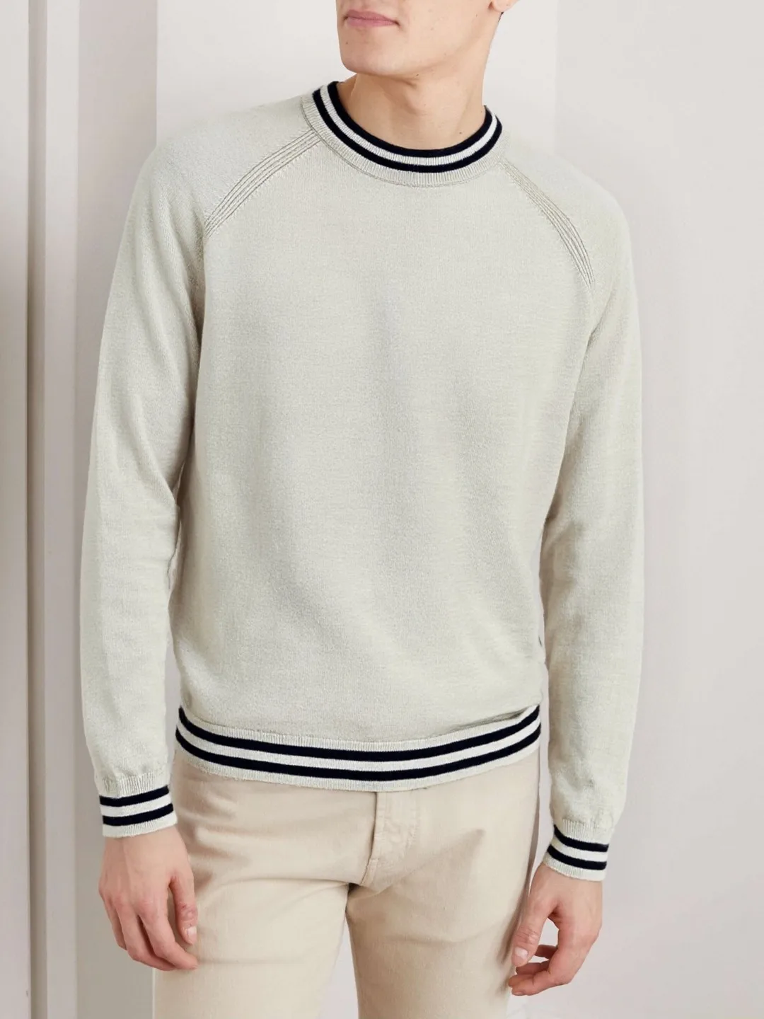 

Faionable Knitted Woolen Long Sve round Ne Sweater Casual Sle Men's Knitwear Resistant to Deformation Autumn Winter ...