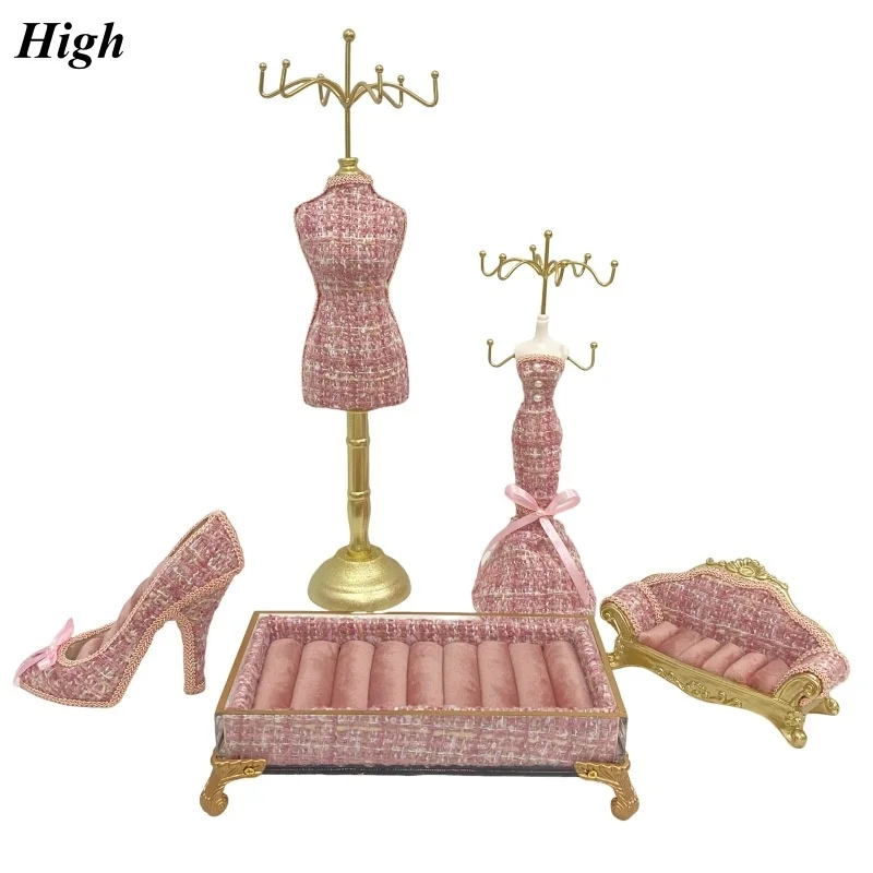

Earrings Display Rack Jewelry Display Organizer Model Dress High Heeled Shoes Earring Necklace Ring Jewelry Holder Stand Display